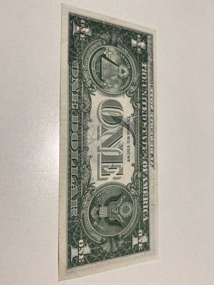 $1 ERROR 1963 A Offset Transfer Face to Back AU， Rare！