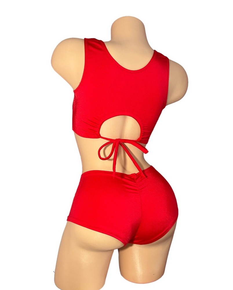 EXOTIC DANCEWEAR 2 PC Red