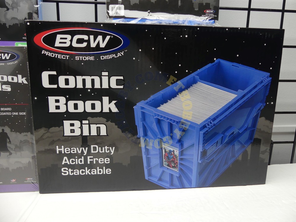 BCW Silver Comic Book Bundle 1-Comic Bin 3-Partitions 200-Boards 200-Bags - BLUE