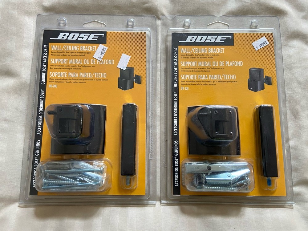 Set of 2 Pkgs Genuine Bose Speaker Systems Wall/Ceiling Brackets - NEW