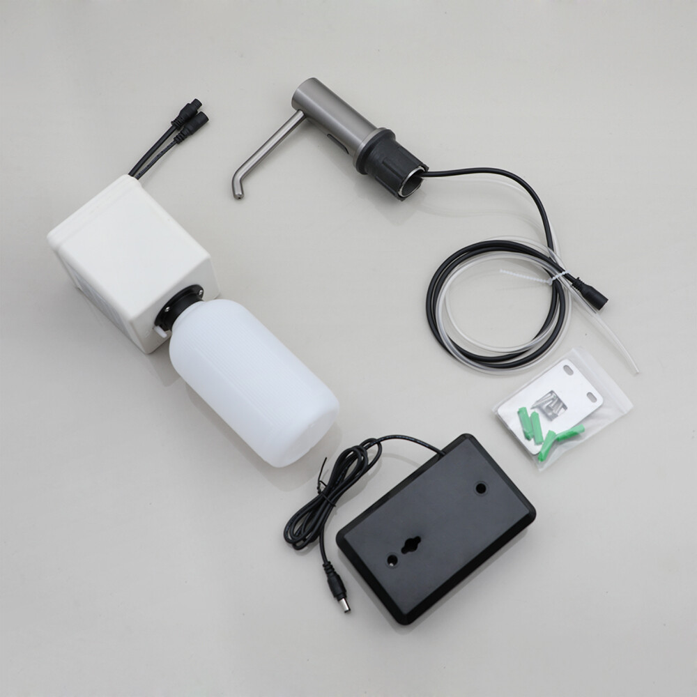 500ml Deck Mount Kitchen Bathroom Automatic Hand Sensor Bottle Soap Dispenser