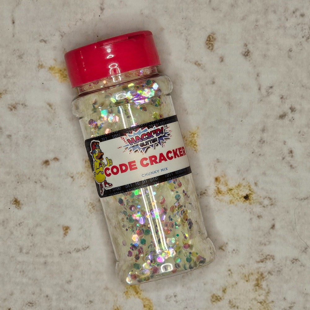 ✨ The Glitter Guy Hack’d Collection – Code Cracker | White Rainbow Shimmer Chunk
