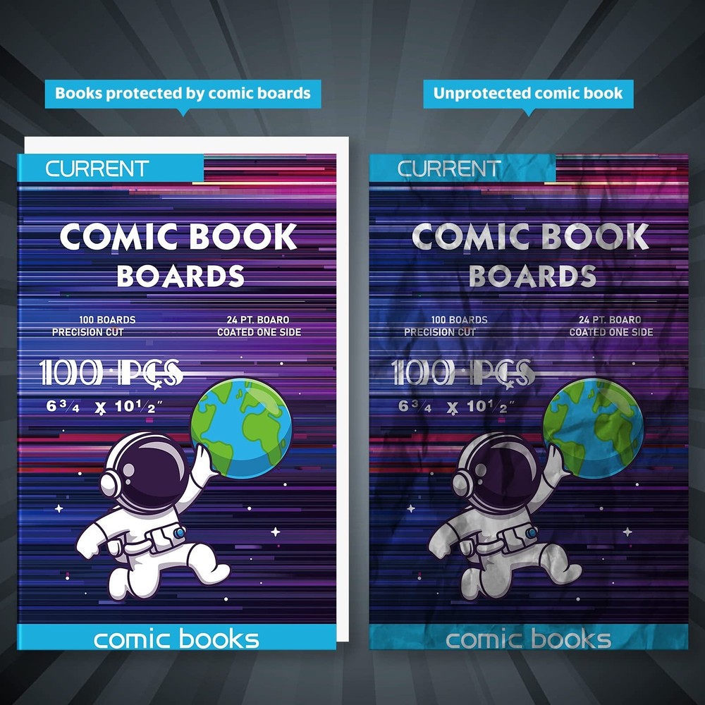 100 Comic Book Boards,Current Size Comic Book Boards, Acid-Free Comic Backing...