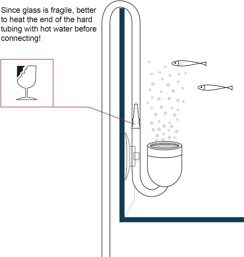Elegant Glass CO2 Atomizer for Small Tanks - High Efficiency & Durability
