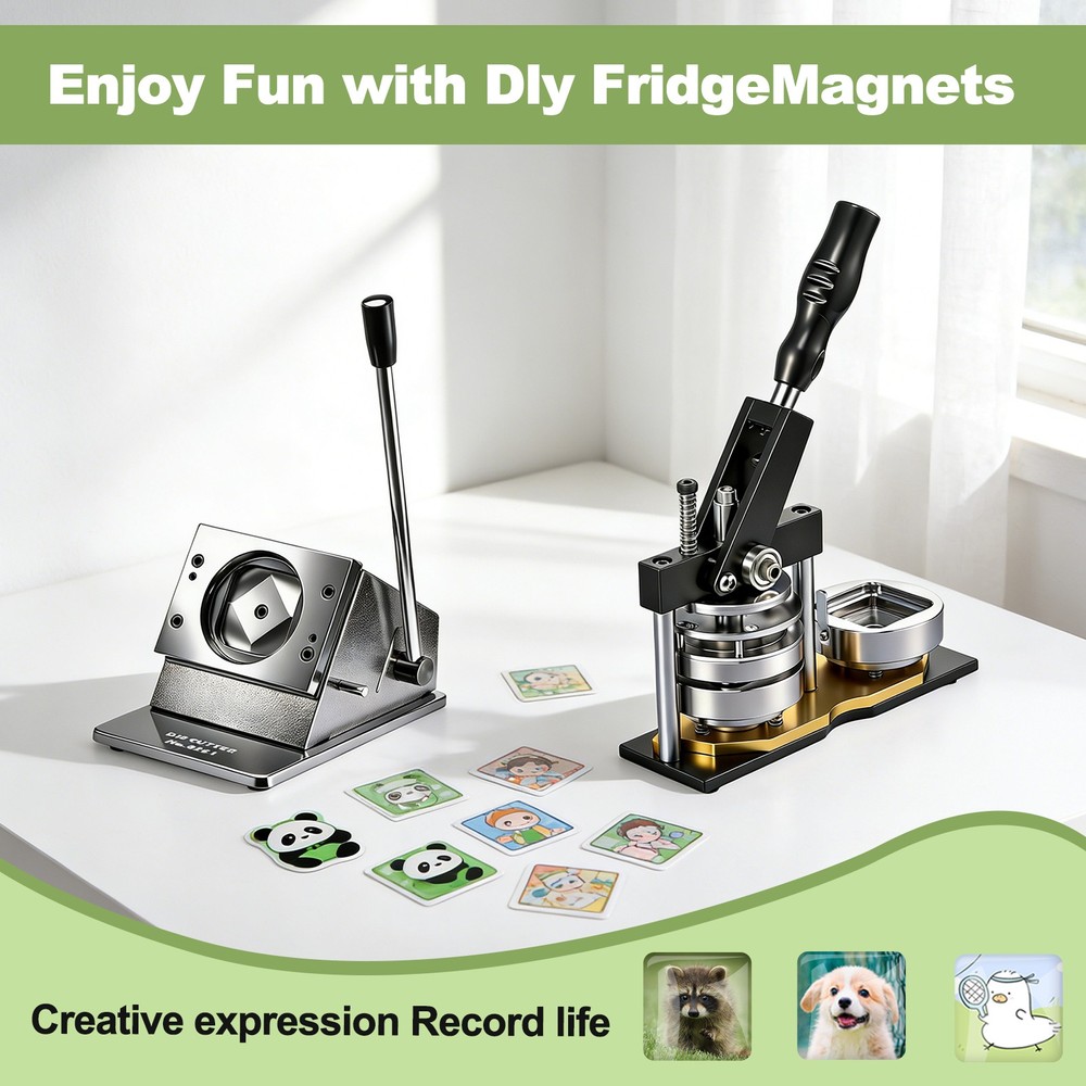 2"x 2" Square Magnet Machine & Badge Maker Kit 100pcs Materials Christmas Gift