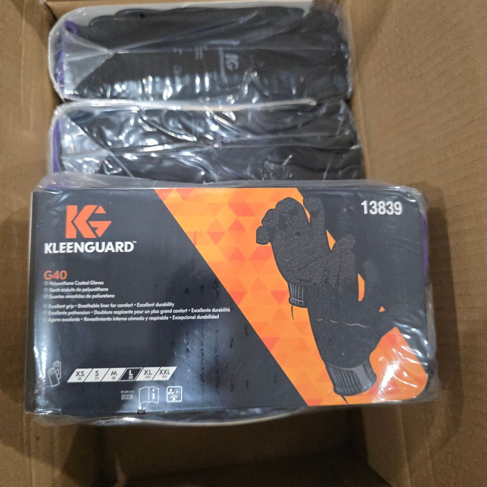 60 Pairs KLEENGUARD G40 Polyurethane Coated Gloves 13839 Multipurpose  Size: L