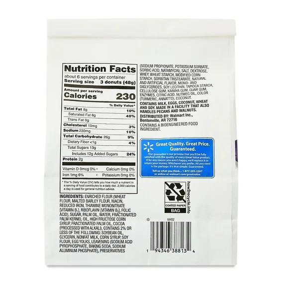 Great Value Frosted Mini Donuts, 10 Oz