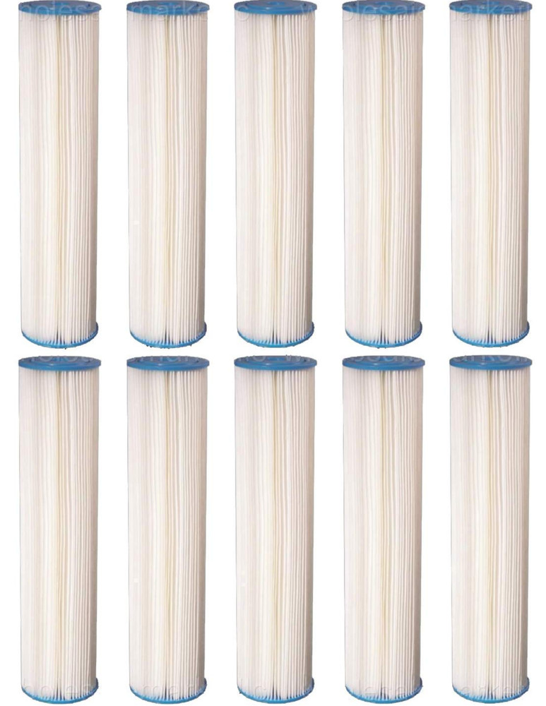 Bluonics Pleated Sediment Water Filters 10 Washable 4.5 x 20 Cartridge 5 Micron