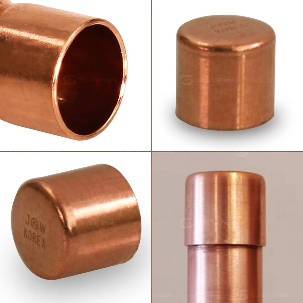 Supply Giant DUFD0012-5 Copper Sweat Plug End Cap Pipe Fitting, 1/2,
