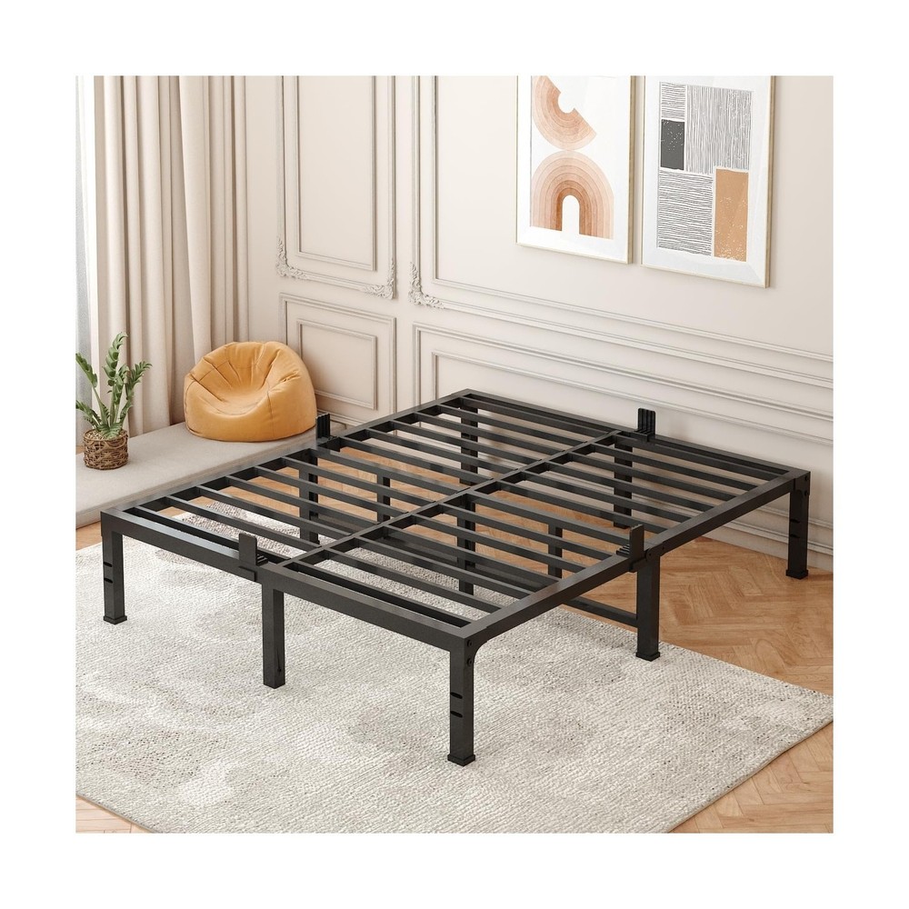 FUIOBYVV King Bed Frame,14 Inch Heavy Duty Metal Platform Bed Frame King Size...