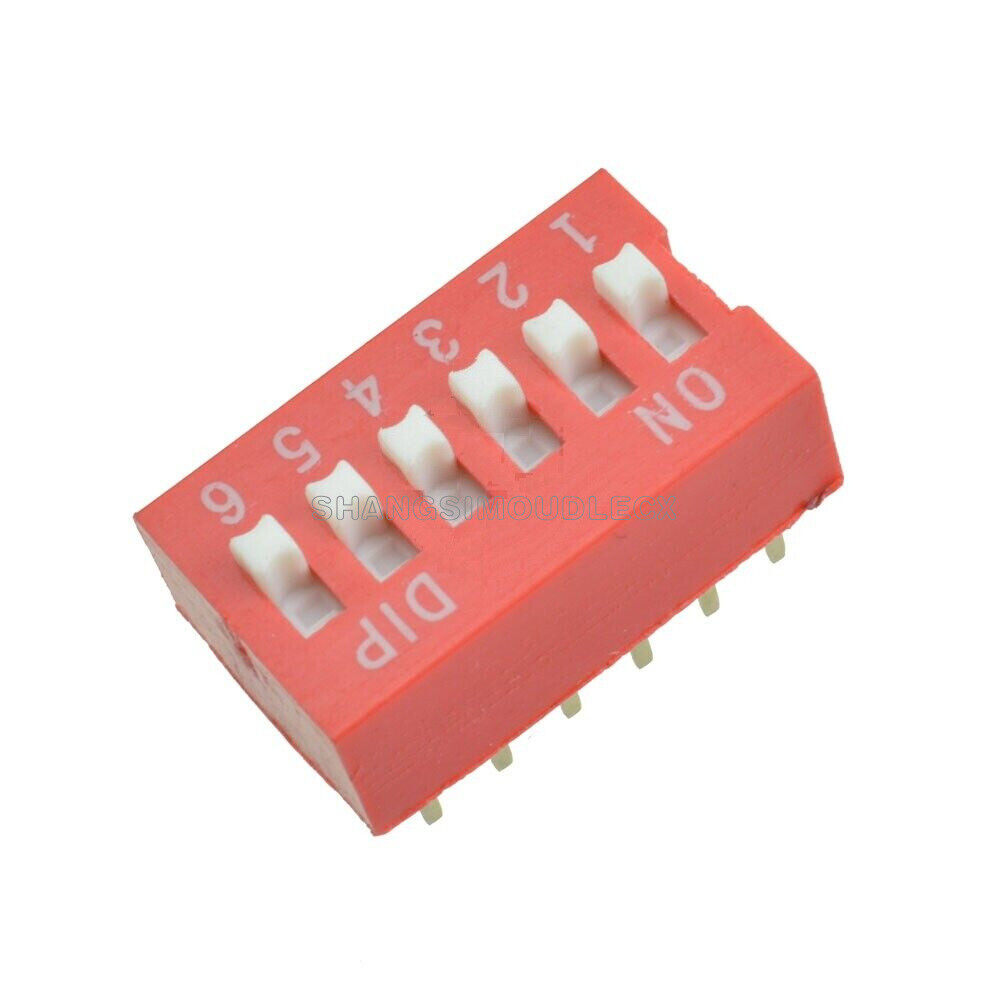 20PCS 2.54mm 6 Position Slide Type Switch Module 6-Bit DIP Red Pitch