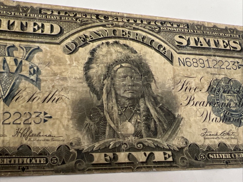 1899 $5 Silver Certificate "Chief" Note Speelman/White