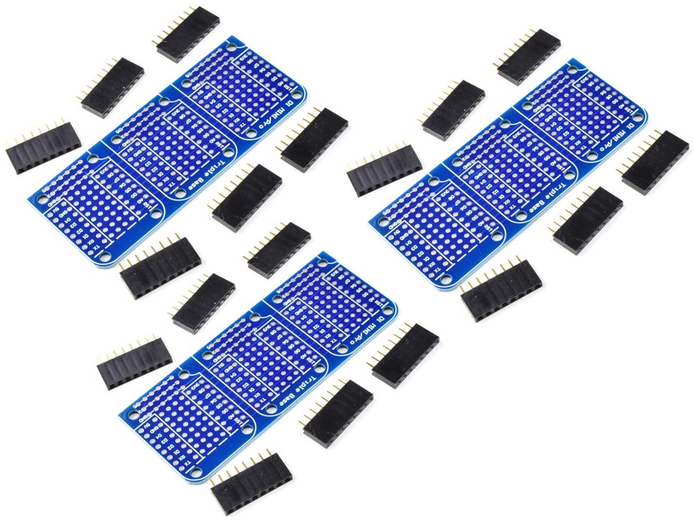 3 x WEMOS D1 Mini Tripler Base