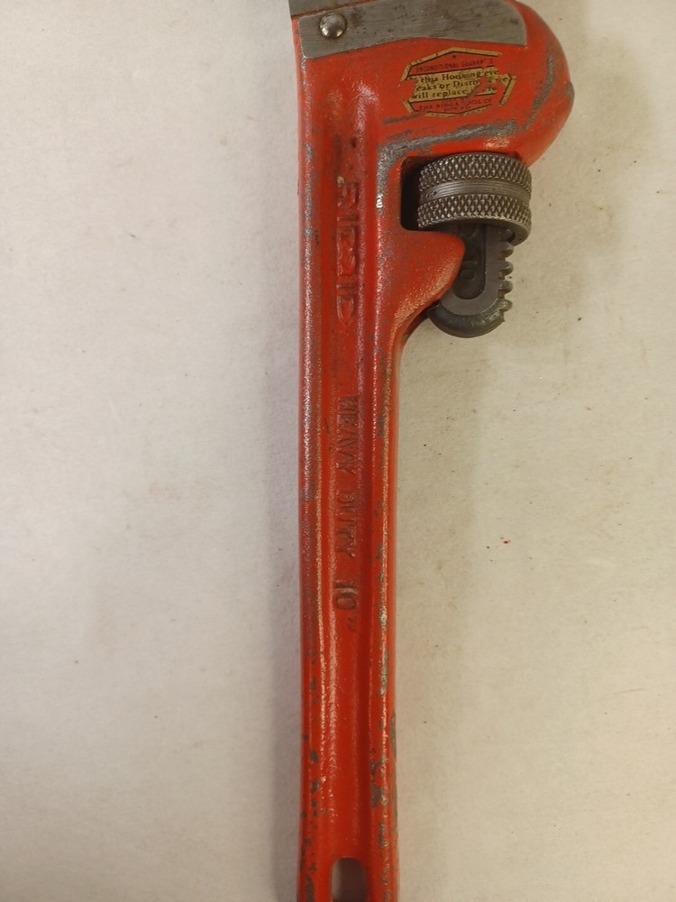 Ridge Tool Co 10" Adjustable Offset Pipe Wrench USA Ohio Vintage Tool
