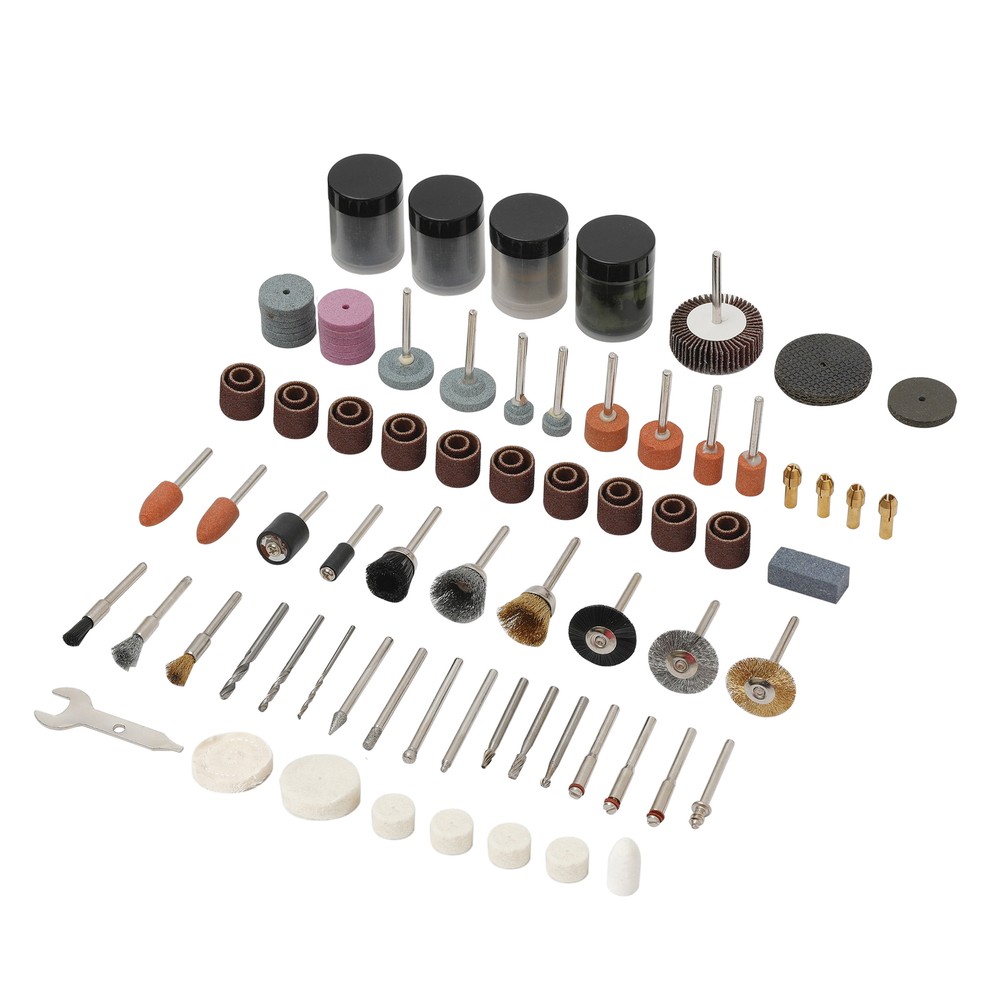 ROTARY TOOL ACCESSORY KIT 200-Piece Sanding Bands Felt Wheels Drill Bits w/Case