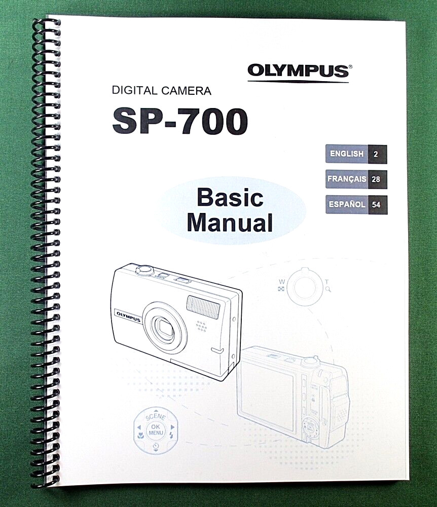 Olympus SP-700 Basic Instruction Manual: 84 Pages and Protective Covers!
