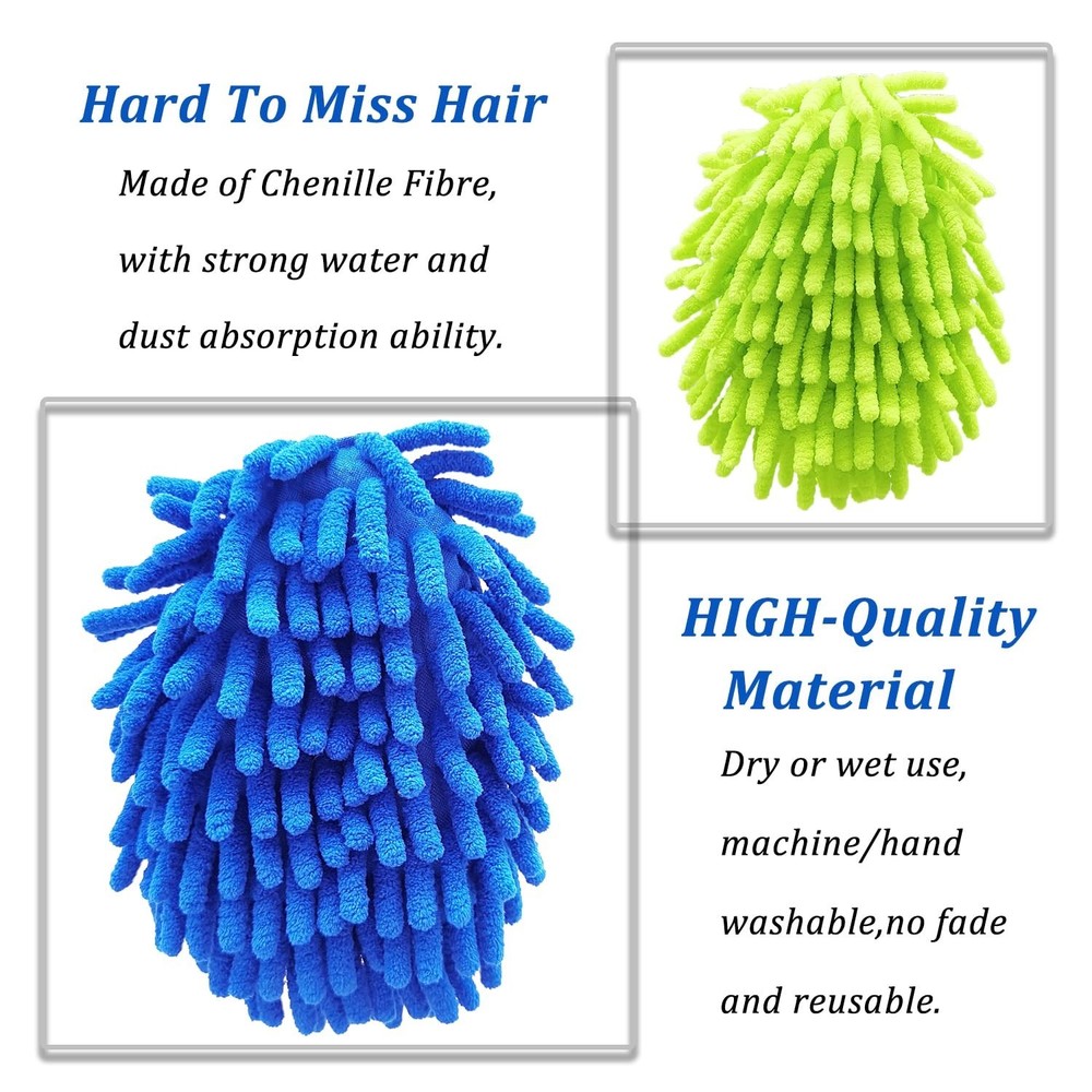 16 Inch Microfiber Duster Kit with 4 Pcs Duster Head, Feather Dsters, Washabl...