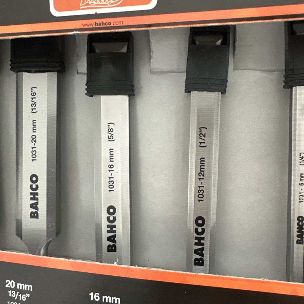 Bahco 9883 Wood Chisel Set with Polypropylene Handle 5 Piece New