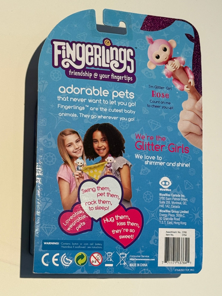 Fingerlings Interactive Monkey Rose Pink Glitter Exclusive with Blanket NIB