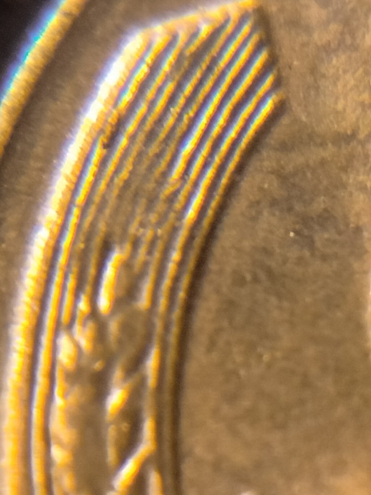 1956 P Lincoln Wheat Cent Retained Die Breaks Error