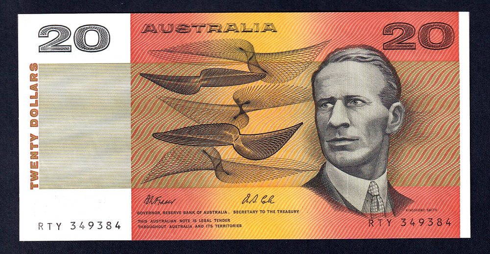 Australia R-413..  (1991) 20 Dollars - Fraser/Cole..  UNC