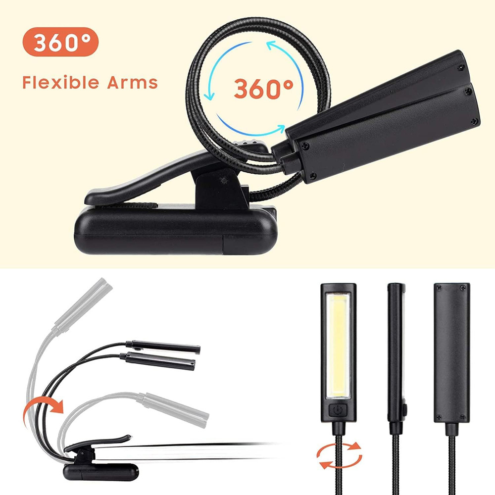 Battery-Powered Clip-On Music Stand Light for Reading and Performance