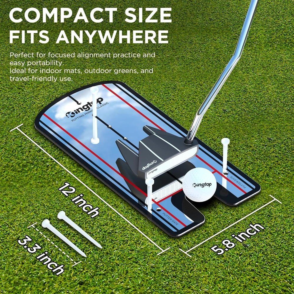 Golf Putting Mirror Acrylic Indoor Outdoor Practice Alignment Training Aid