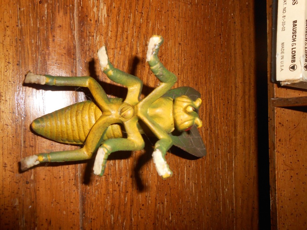 Vintage Cast Iron Match Holder Safe Bug Fly
