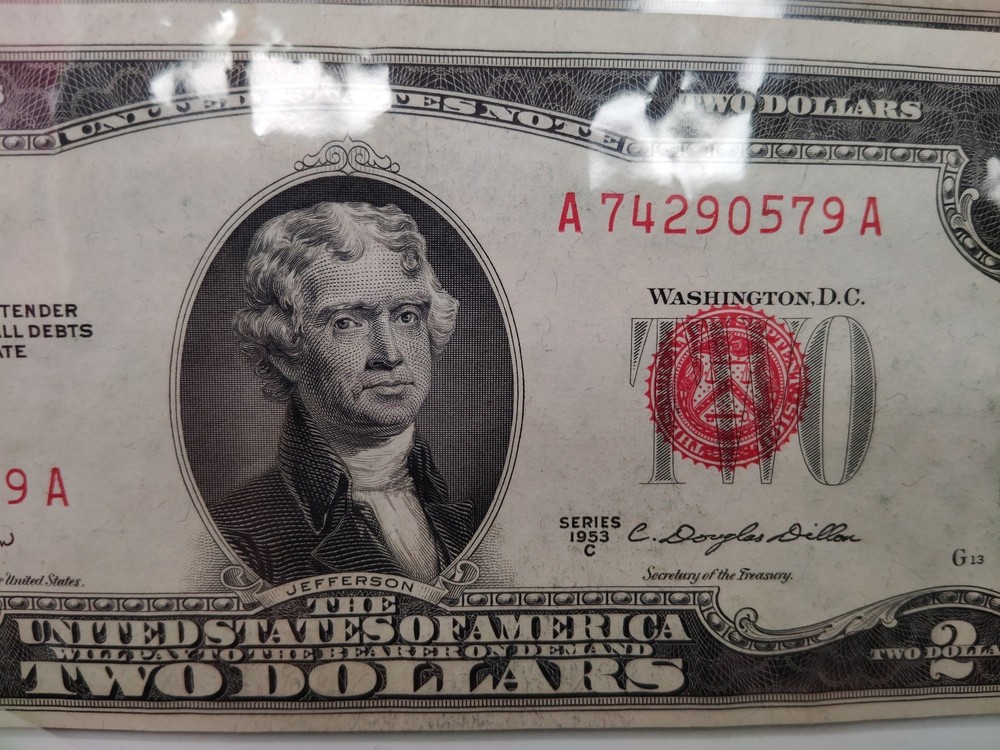 1953 $2 Red Seal Not (Circulated)