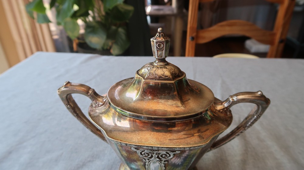 Antique Wallace Lady Astor Silverplate Sugar Bowl 7.75"