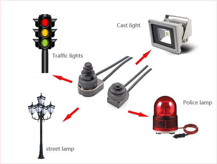5pcs 12V Waterproof Push-Button On-Off Switch with 4" Leads For MOTORCYCLE/CAR