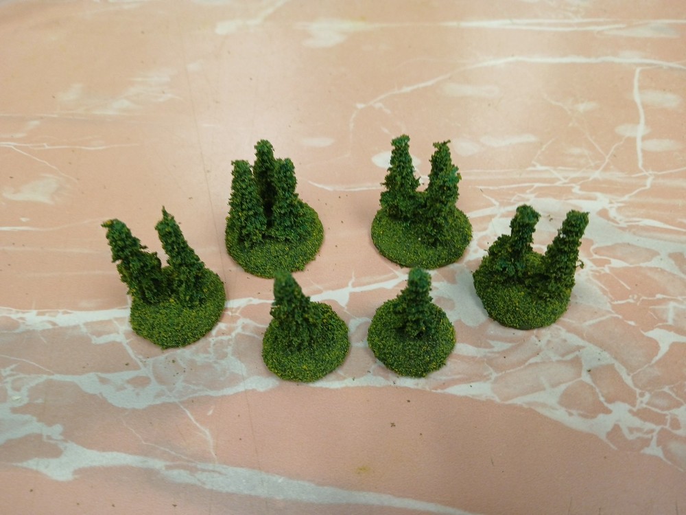 12 based Landscape Model Micro Flocked Pine Tree wargaming scenery terrain 1.5"
