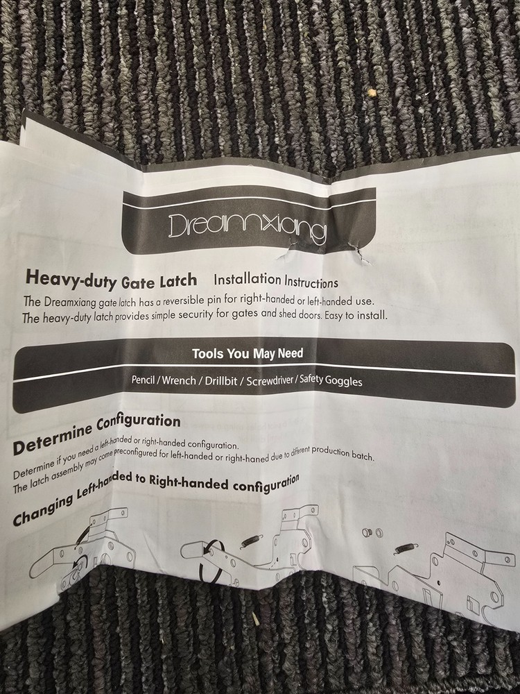 Dreamxiang Heavy-Duty Self-Locking Gate Latch Assembly