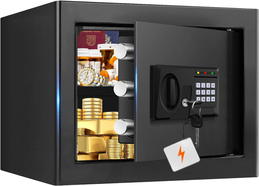 1.3 Cub Small Fireproof Safe for Home, Fire Safe Box with Digital Keypad, Spare