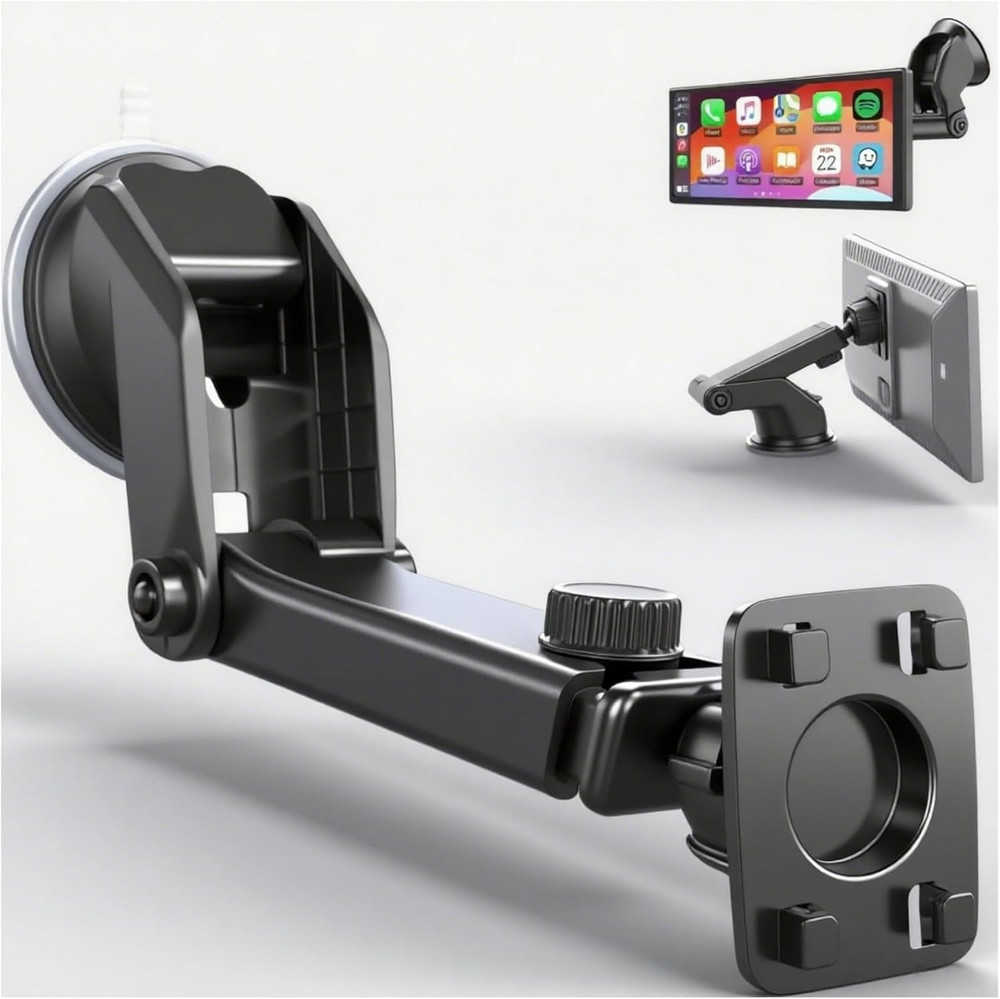 Extended Carplay Mount, 360° Flexible Windshield Dashboard Suction Cup Bracket R