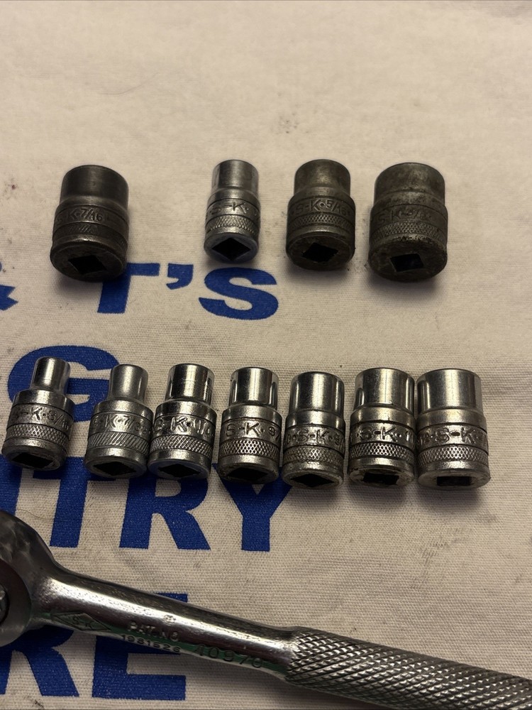 SK Tools USA 1/4" Drive 14pc Socket Set w/Ratchet, Extension, Driver & Case