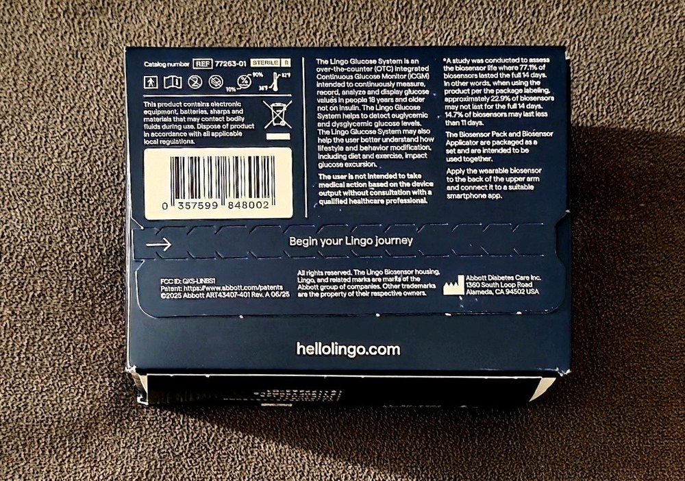 Abbott Lingo Glucose Biosensor - Expires 5/31/2026