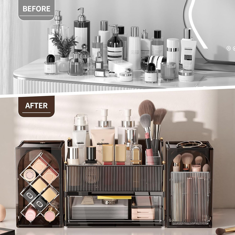 Stackable Makeup Organizer Countertop, Storage Perfume Skincare Cosmetic