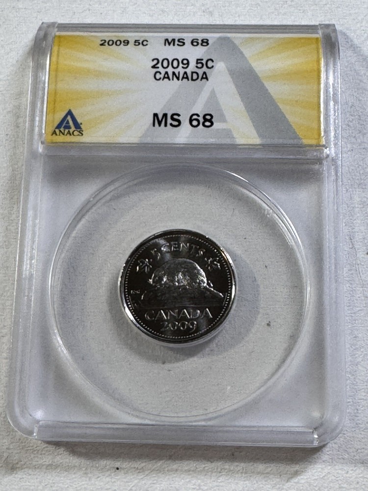 2009 Canada 5 Cents Graded MS 68 by ANACS