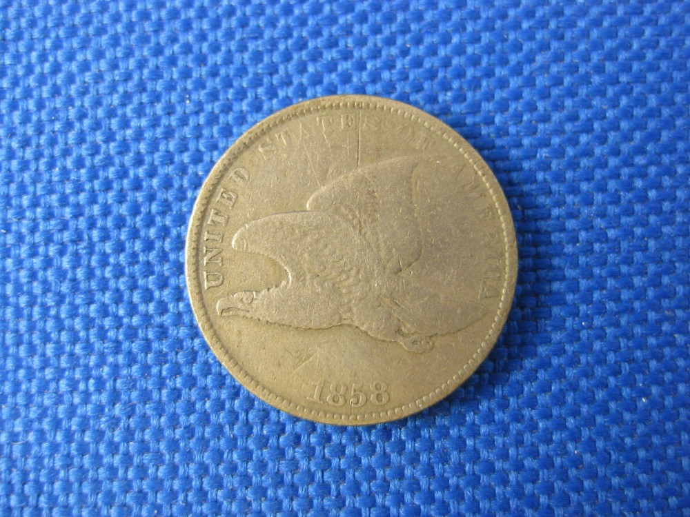 1858 U.S. FLYING EAGLE COPPER CENT COIN LARGE LETTERS