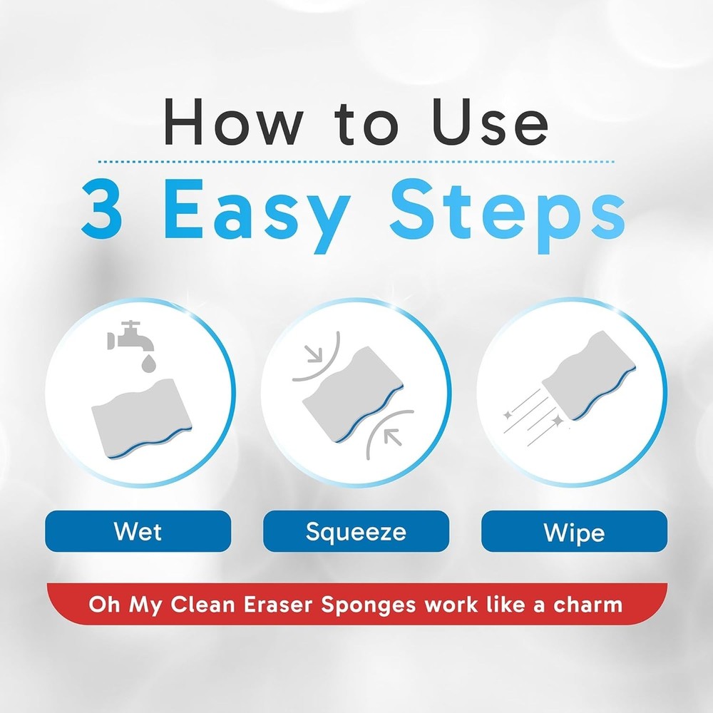 100 Pack Extra Durable Eraser Sponge – Extra Thick, Long Lasting Magic Melami...