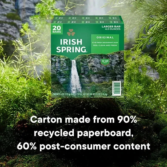 Irish Spring Bar Soap, Original Clean -4oz., 20ct. Free Shipping
