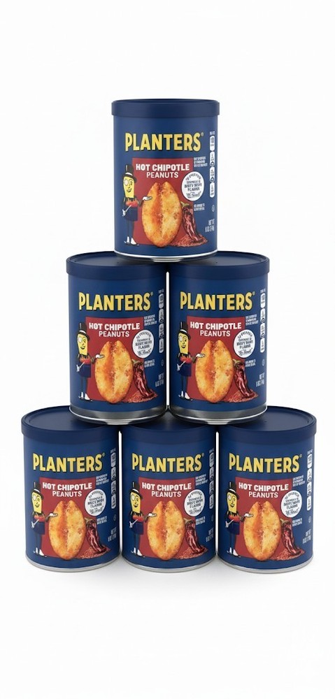 Planters Chipotle Peanuts (6 ct Pack, 6 oz Canisters)