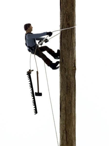 N Scale Logging Figure Tree Topper High Climber Finished