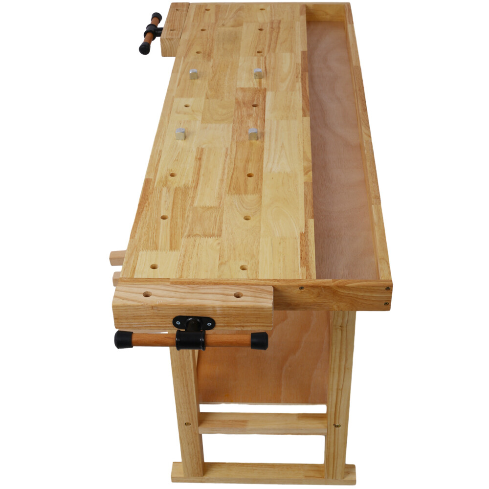 55-Inch Wooden Workbench for Garage Workshop and Home