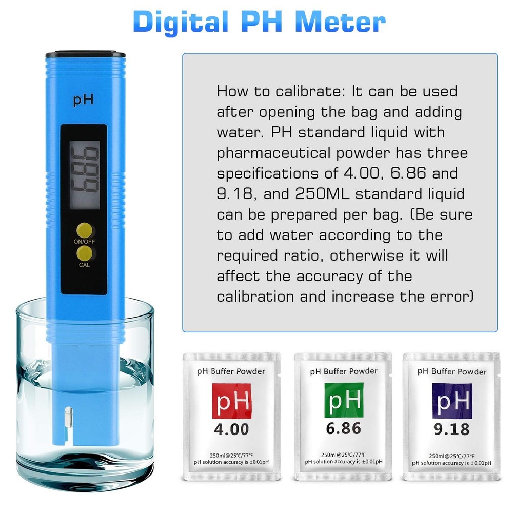 PH Meter for Water pH Tester Digital pH Pen, 0.01 High Accuracy pH Reader pH ...