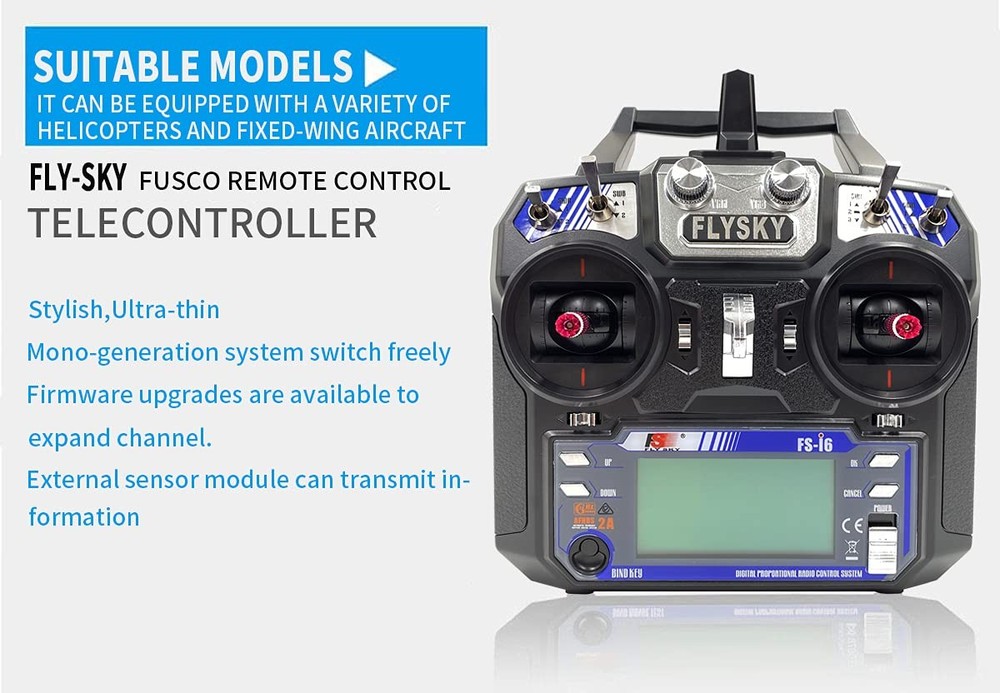 6CH 2.4GHz RC Transmitter Controller w/FS-iA6 Receiver for Helicopter, Plane,