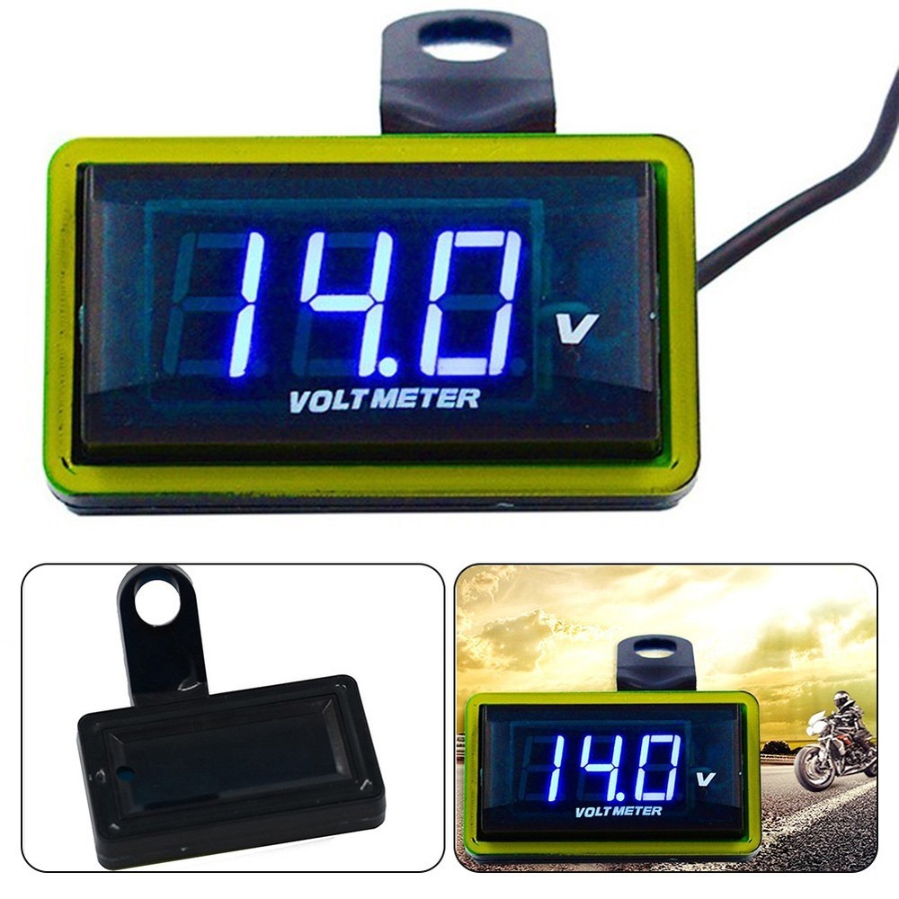12V Motorcycle Voltage Detection Meter Modified Car Digital Display Belt Bracket