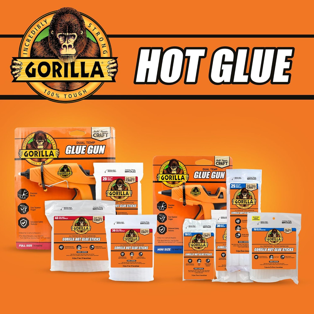 Hot Glue Gun Mini Size, Dual Temp, Precision Nozzle, Easy Trigger
