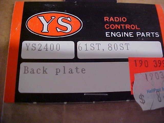 YS ENGINES YS2400 = BACK PLATE / COVER: YS ENGINE 61ST & 80ST